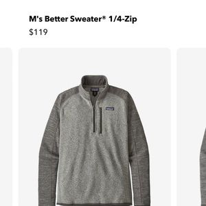 Patagonia Gray 1/4 zip men